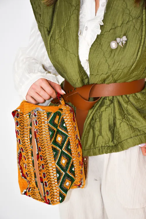 noho maroc IMPRI JAUNE POCHETTE