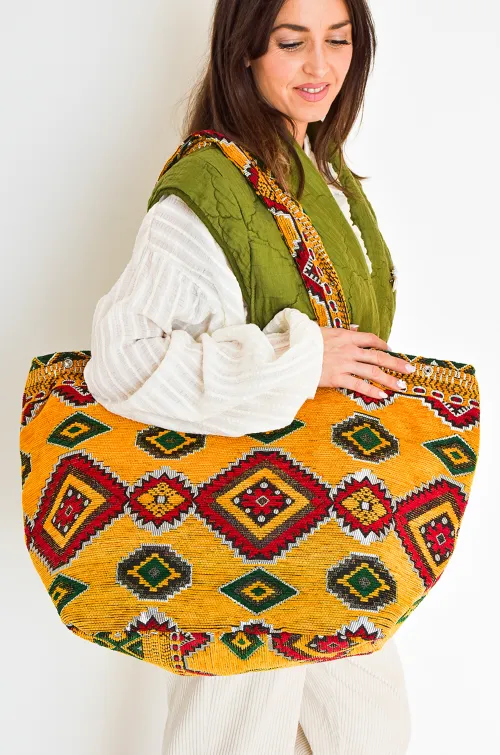 noho maroc IMPRI JAUNE SAC FEMME
