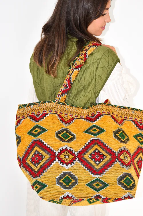 noho maroc IMPRI JAUNE SAC FEMME