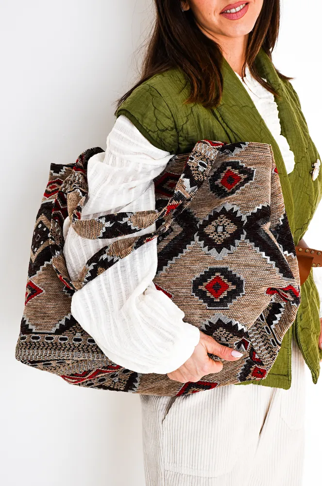 noho maroc IMPRI BEIGE SAC FEMME