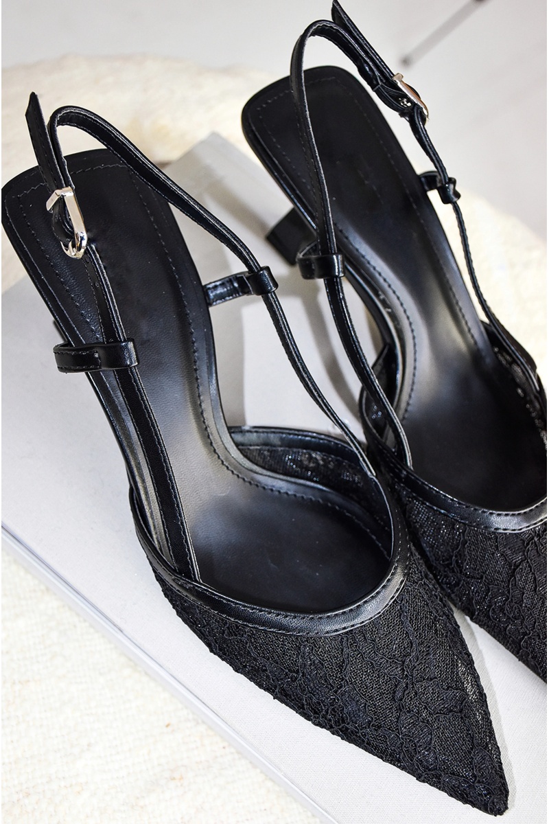 igdandco DENTEL NOIR CHAUSSURES TALONS FEMME 2