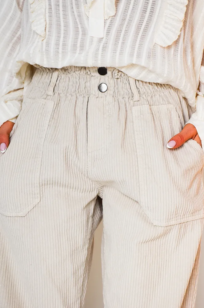johanna toutoun VELOUR ECRU PANTALON FEMME