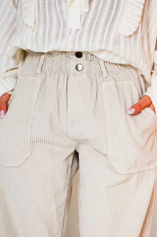 johanna toutoun VELOUR ECRU PANTALON FEMME