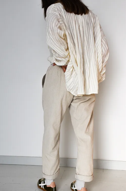 johanna toutoun VELOUR ECRU PANTALON FEMME
