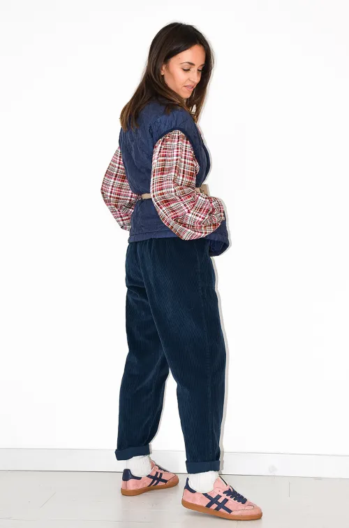 johanna toutoun VELOUR MARINE PANTALON FEMME