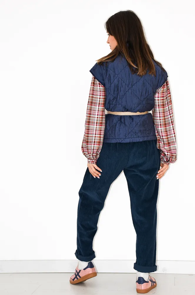 johanna toutoun VELOUR MARINE PANTALON FEMME