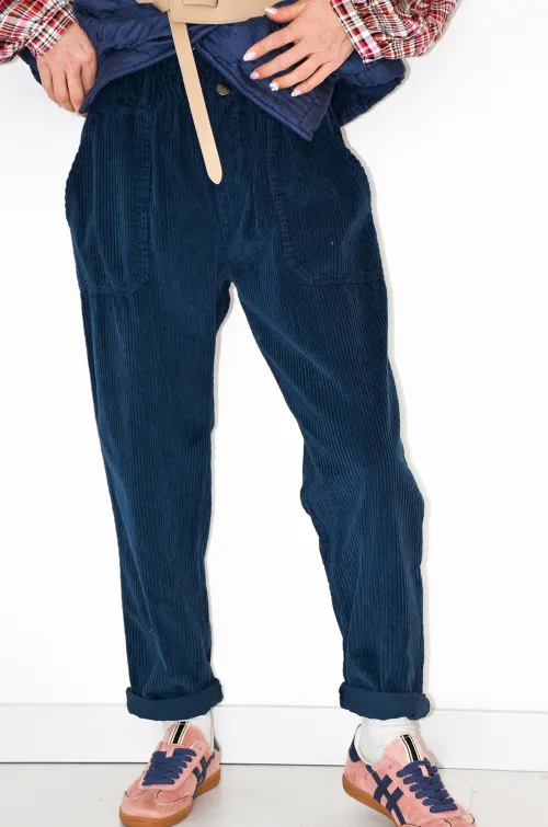 johanna toutoun VELOUR MARINE PANTALON FEMME