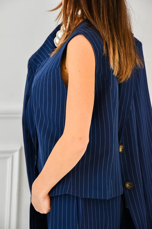 UNIKAPARIS SARL N.THREE RAYE MARINE GILET FEMME
