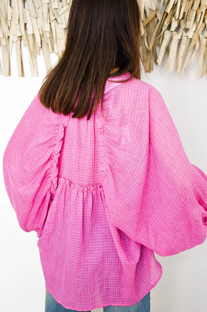 Chemisier Carreaux Rose ANITA