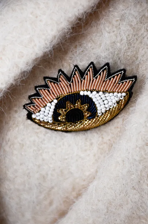 mila and stories OEIL ROSE BROCHE