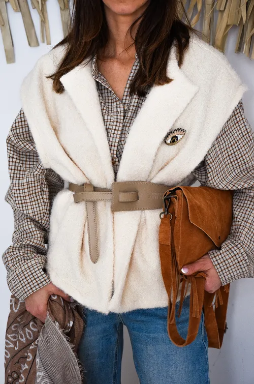 Broche Œil Beige DOROTHEE