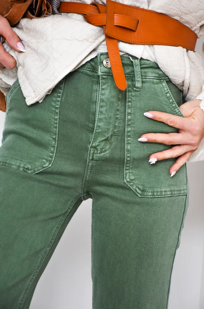 wecool folyrose  KAKI JEANS FEMME