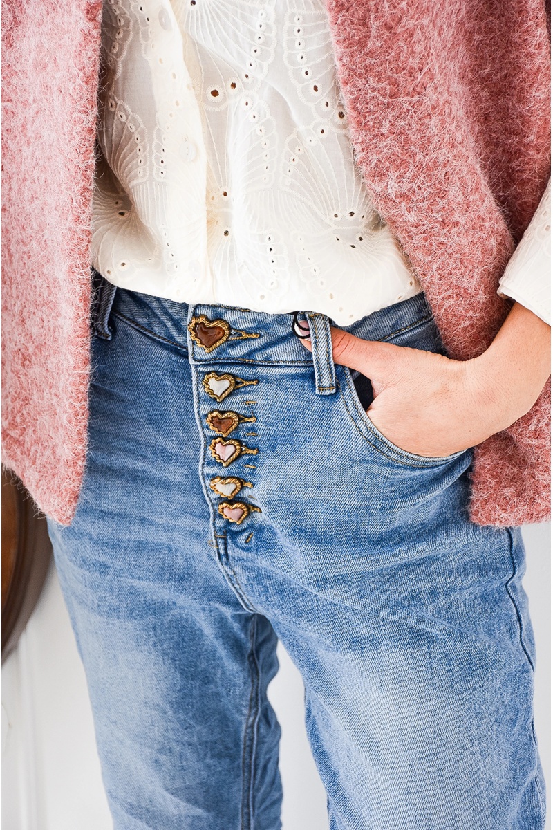 MODAS Y CREATIONES ANGELINA SL BOUTON DENIM PANTALON FEMME 2