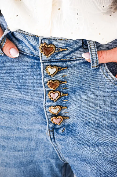 MODAS Y CREATIONES ANGELINA SL BOUTON DENIM PANTALON FEMME