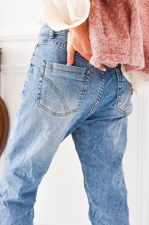 MODAS Y CREATIONES ANGELINA SL BOUTON DENIM PANTALON FEMME