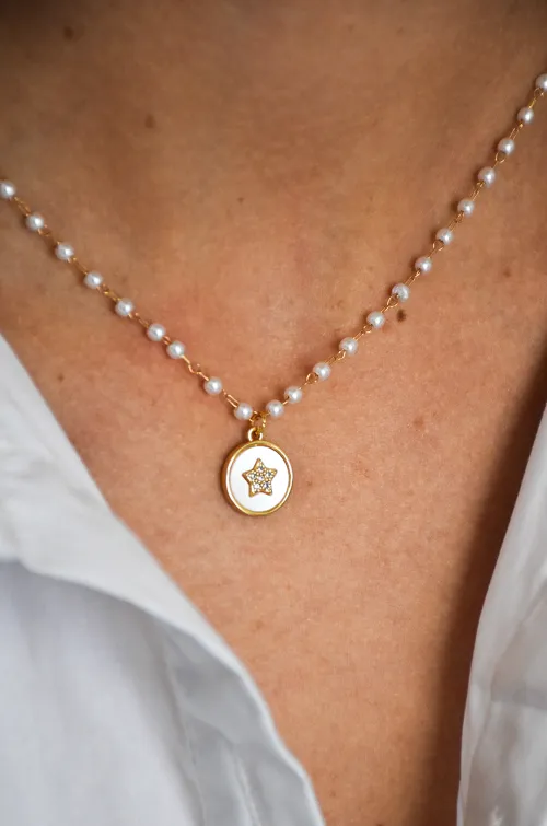 x5 bijoux ETOILE PERLE COLLIERS