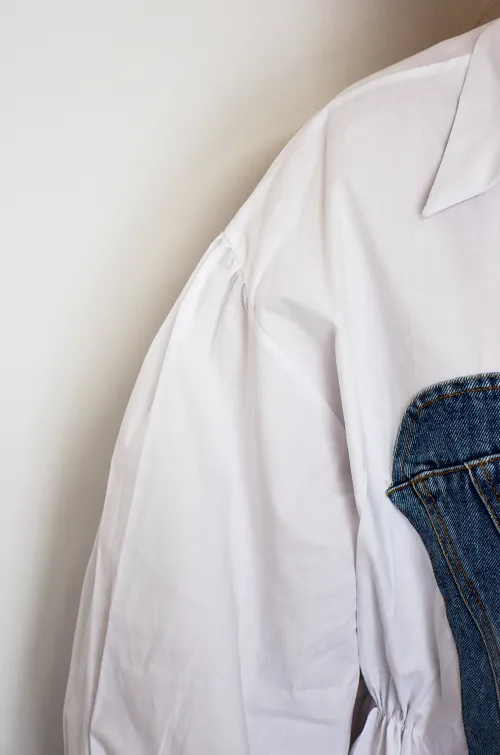 Chemisier Denim Blanc JOE