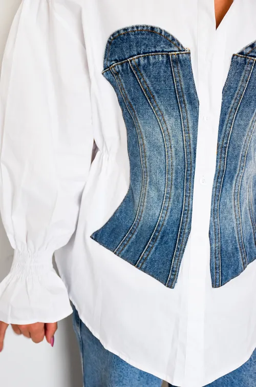 Chemisier Denim Blanc JOE