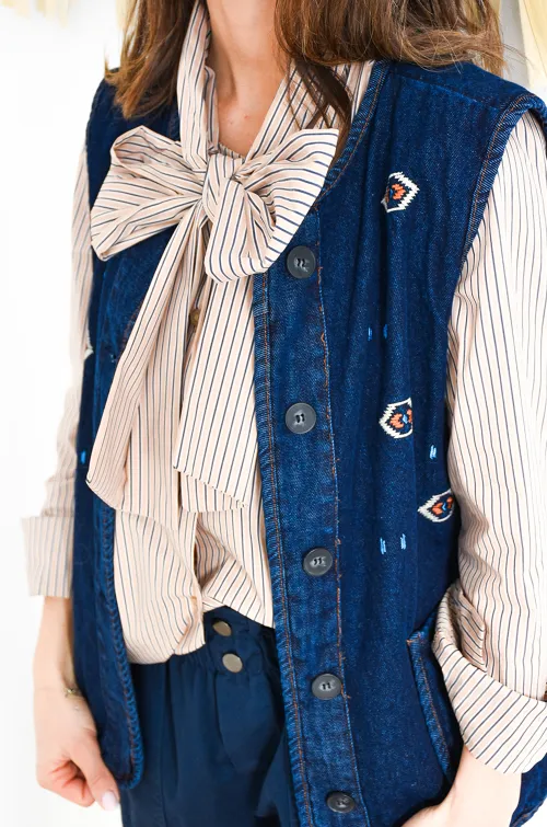 johanna toutoun BRODE JEANS VESTES FEMME