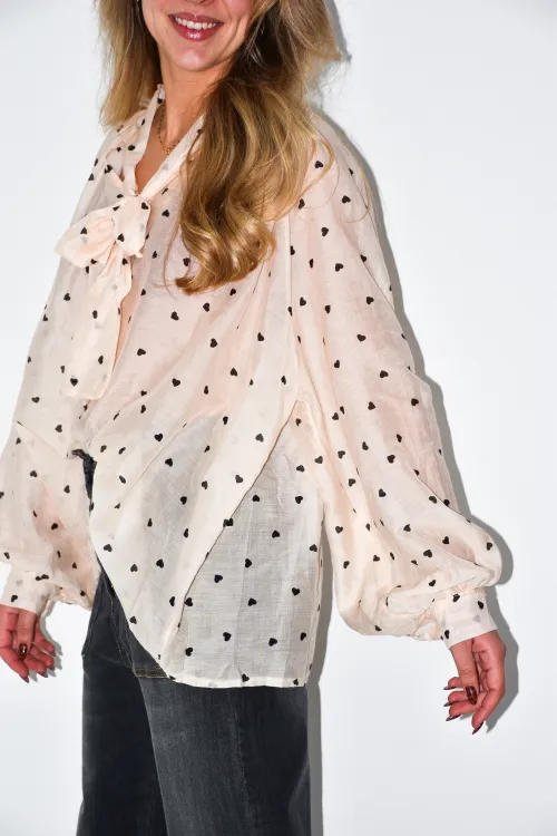 SEE YOU AGAIN SARL AROMA COEUR ECRU BLOUSE