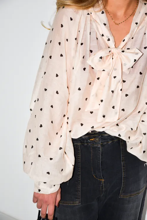 SEE YOU AGAIN SARL AROMA COEUR ECRU BLOUSE