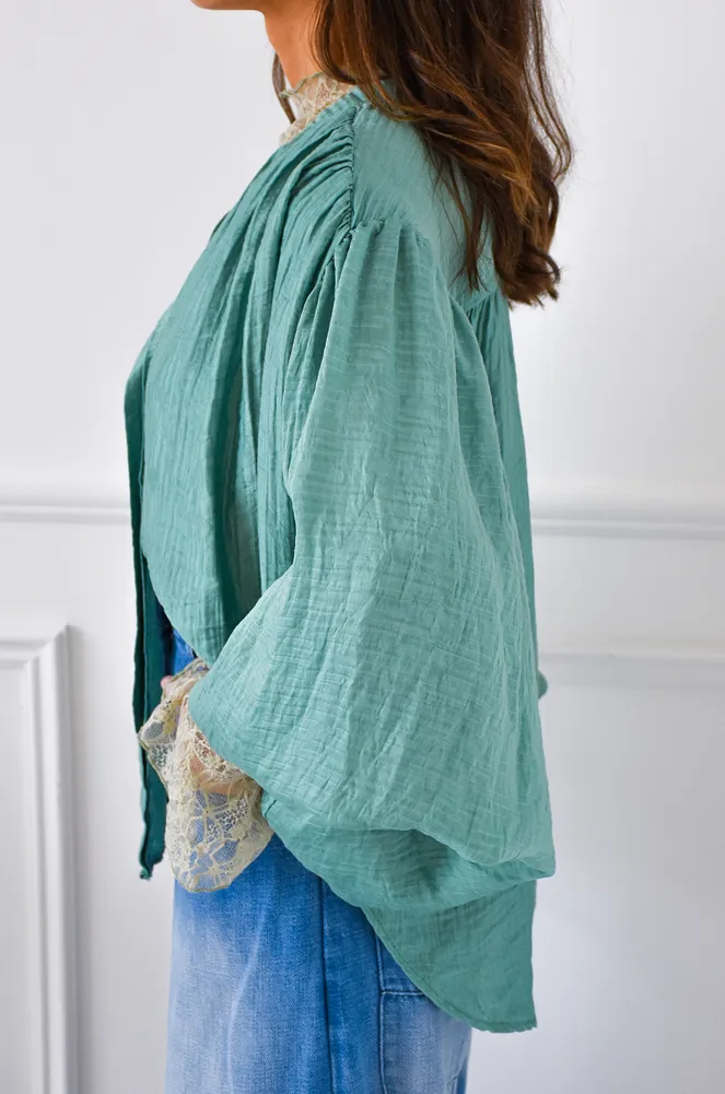 Chemisier Satiné Aqua CARLA