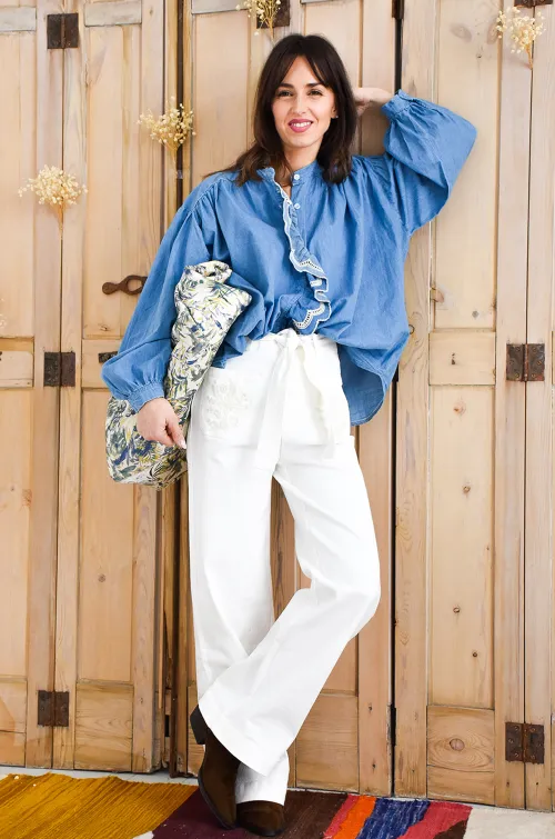 FARFALA MISSTA BRODE JEANS CHEMISIER