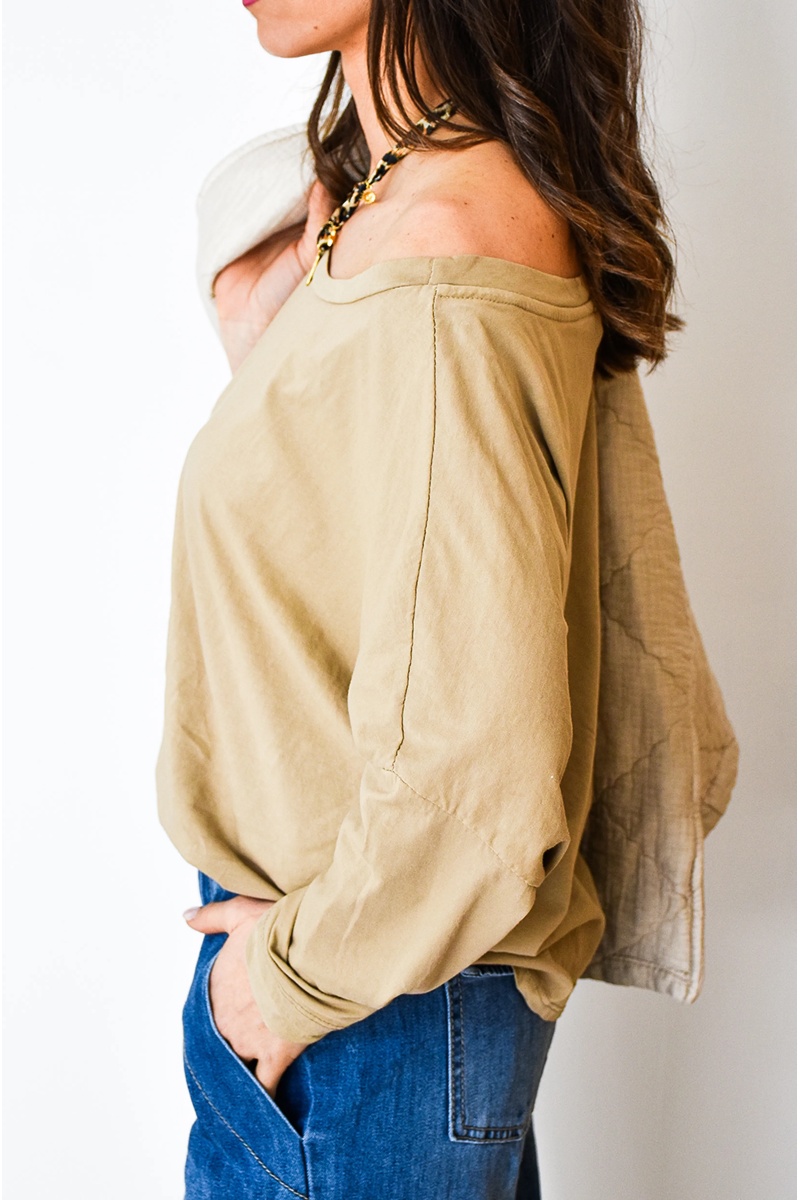 johanna toutoun COLRON BEIGE T-SHIRT ML FEMME