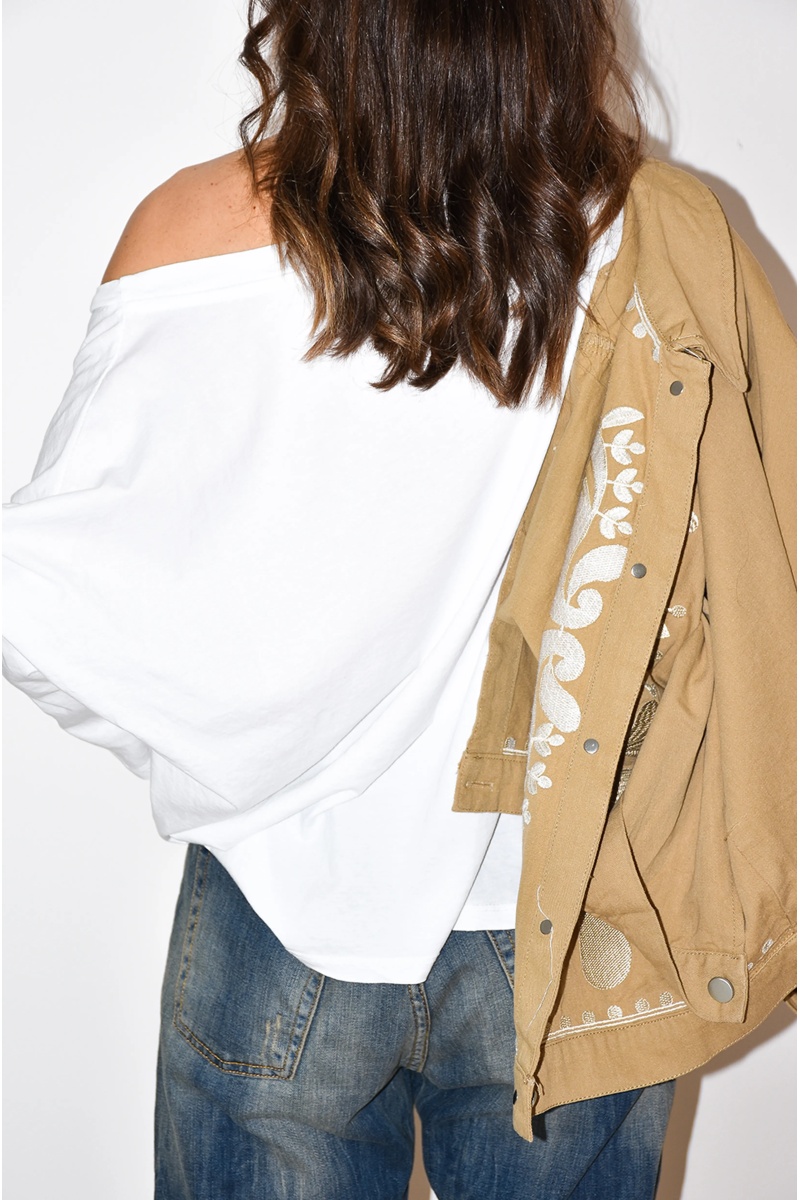 johanna toutoun COLRON BLANC T-SHIRT ML FEMME 2