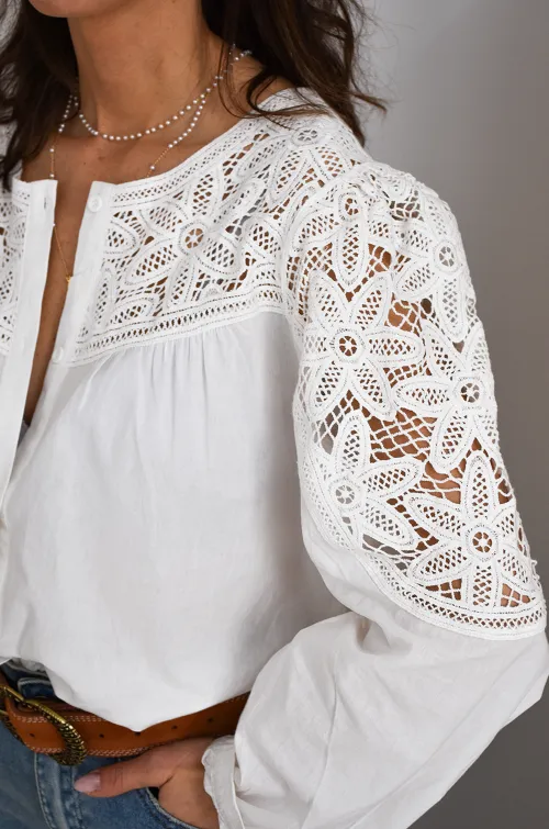 musy muse BRODE BLANC CHEMISIER