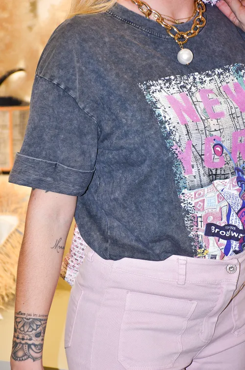 Tee shirt Imprimé Anthracite BILLIE