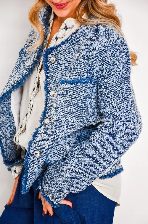 lai fashion TWEED BLEU VESTES FEMME