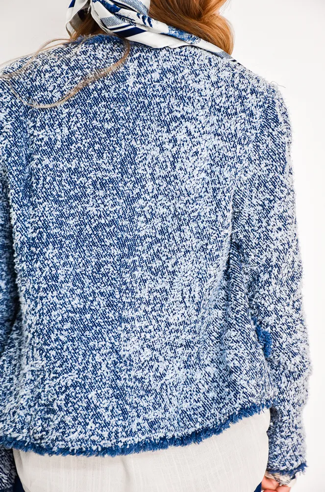 lai fashion TWEED BLEU VESTES FEMME