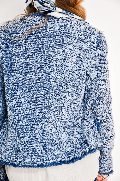 lai fashion TWEED BLEU VESTES FEMME