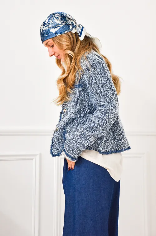 lai fashion TWEED BLEU VESTES FEMME