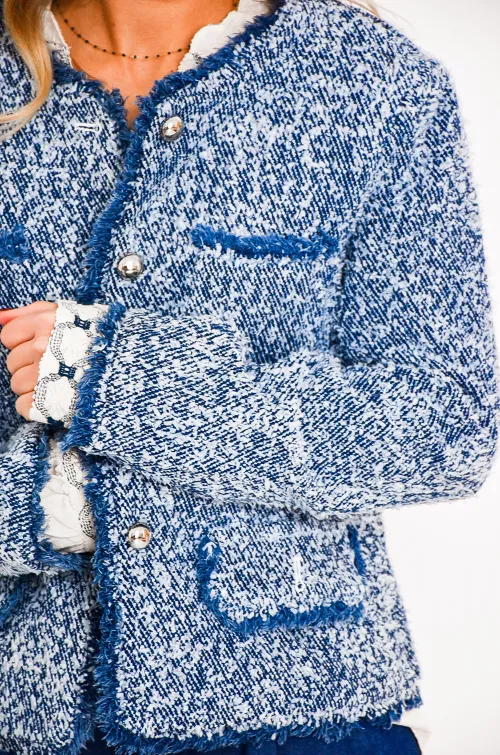 lai fashion TWEED BLEU VESTES FEMME