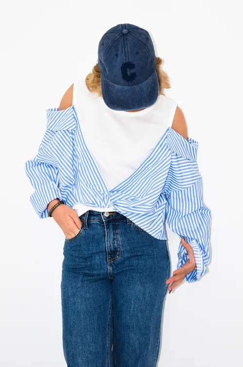 YELLOZ ROSE W RAYE BL/BLE TOP FEMME