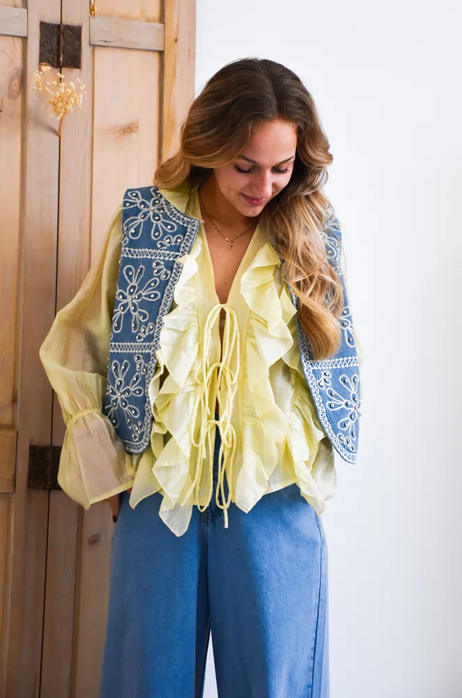 Haut Volants Jaune FANNY