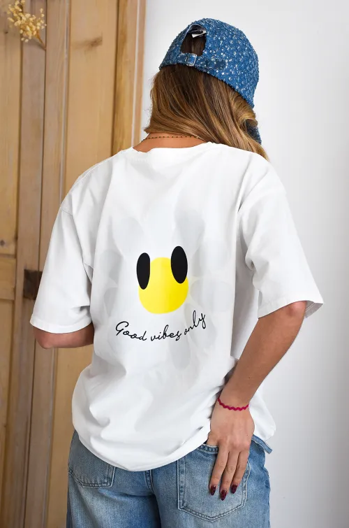 SEE YOU AGAIN SARL AROMA FLEURS BLANC T-SHIRT MC FEMME