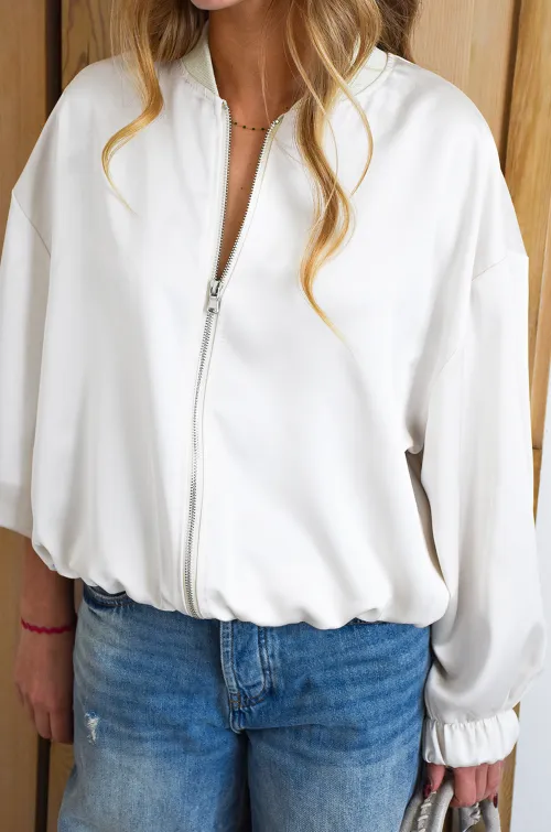 Veste Satinée Ecrue NINON