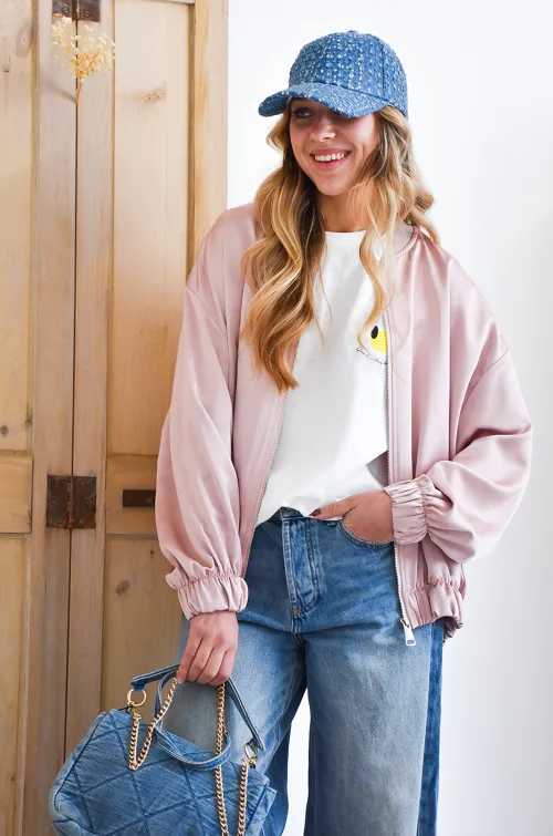 Veste Satinée Rose NINON