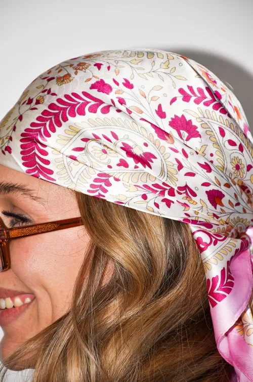 Foulard Fleurs Ecru LAORA