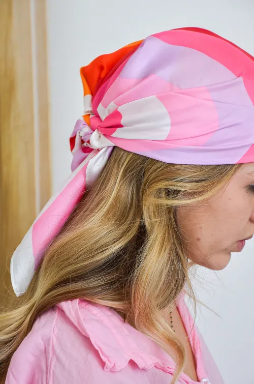 Foulard Imprimé Rose LAURE