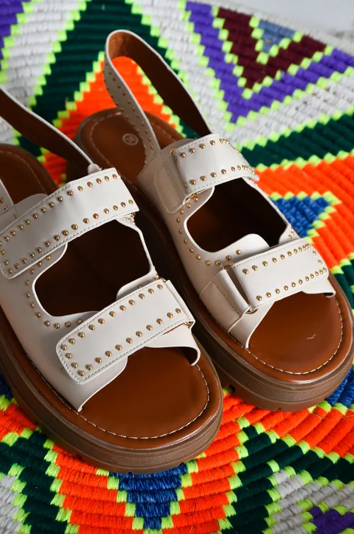 Sandales Beige Clous MARIA