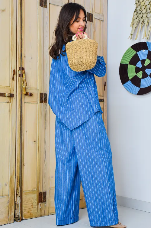 Chemisier Rayures Bleu CHARLIE