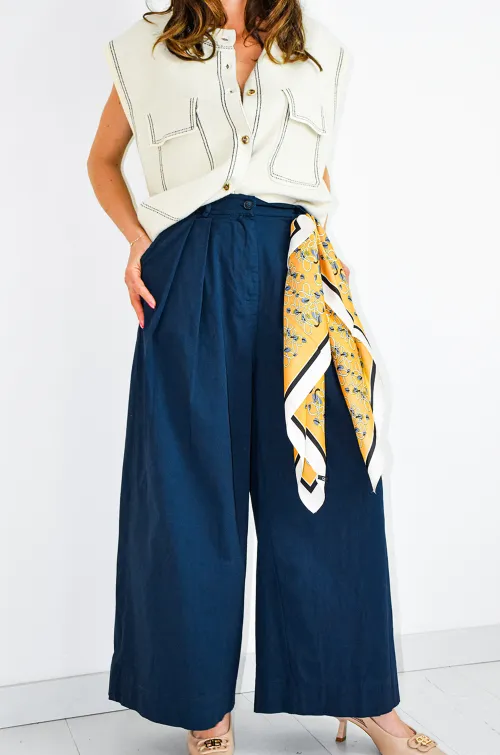 IZZI FASHION  MARINE PANTALON FEMME