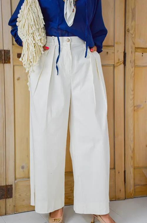 IZZI FASHION  ECRU PANTALON FEMME