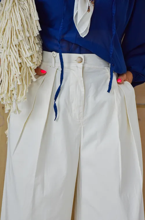 IZZI FASHION  ECRU PANTALON FEMME