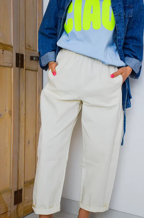 w.studio UNI ECRU PANTALON FEMME