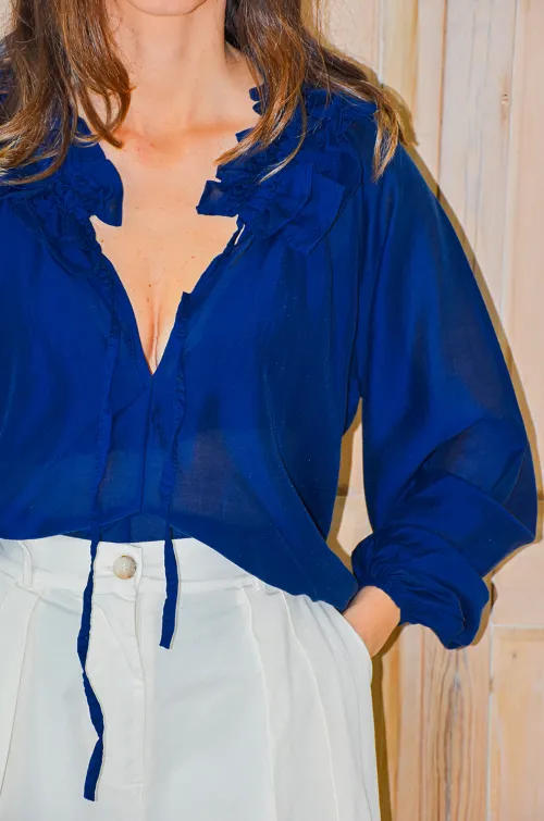 IZZI FASHION VOLANT MARINE HAUTS